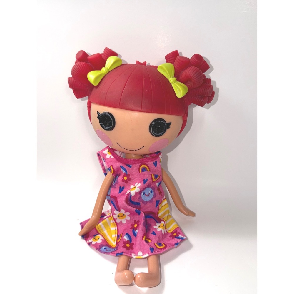 MGA Lalaloopsy Doll Ember Flicker Red Pasta Hair Pink Rainbow Dress Button Eyes